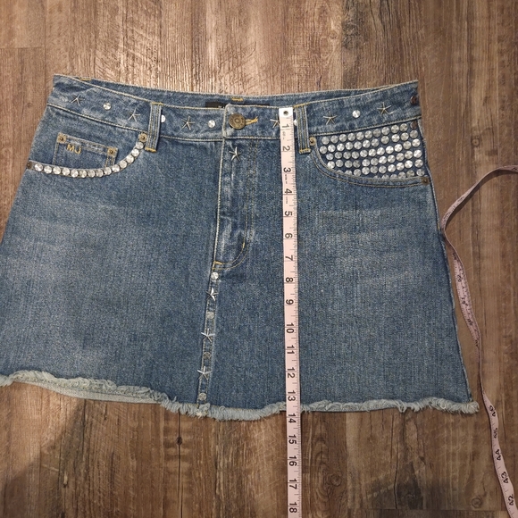 Marc Jacobs Embellished Playful Denim Mini Skirt Size 10 Y2K - Picture 12 of 13